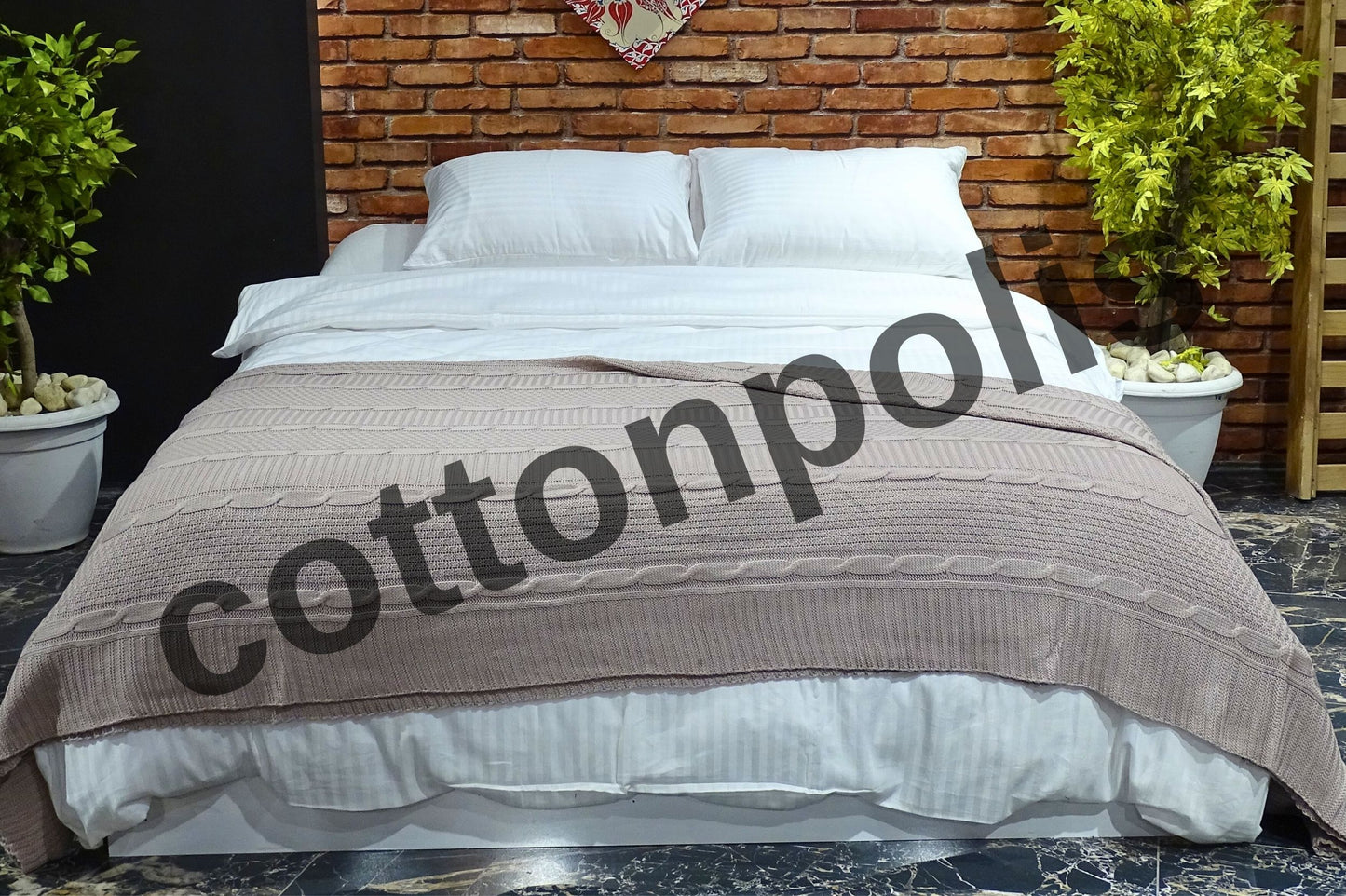 Wholesale Knitting Bedspread 100% Turkish Cotton Turkish Blankets by Cottonpolis