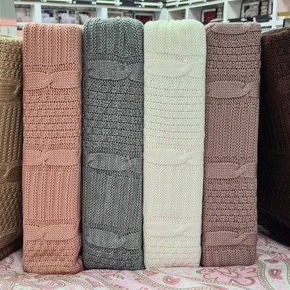 Wholesale Knitting with Pompom Bedspread 100% Turkish Cotton Turkish Blankets by Cottonpolis