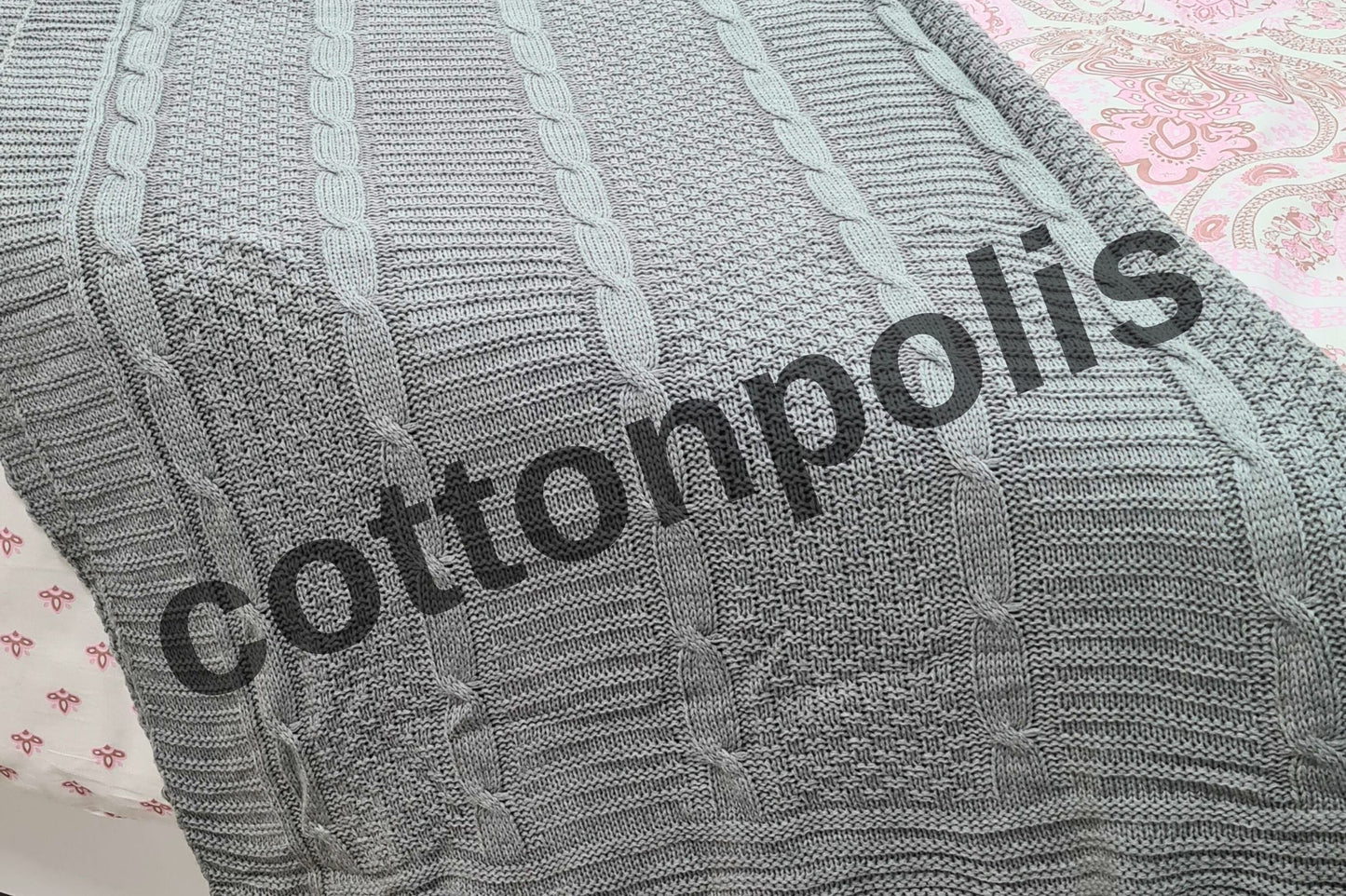 Wholesale Knitting with Pompom Bedspread 100% Turkish Cotton Turkish Blankets by Cottonpolis