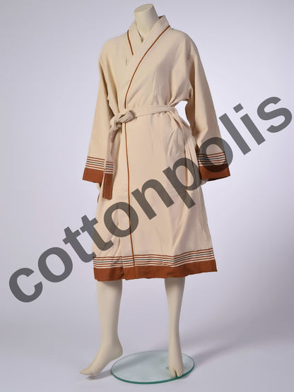 Wholesale Linen Robes Striped, Luxury Kimono Style Bathrobes by Cottonpolis