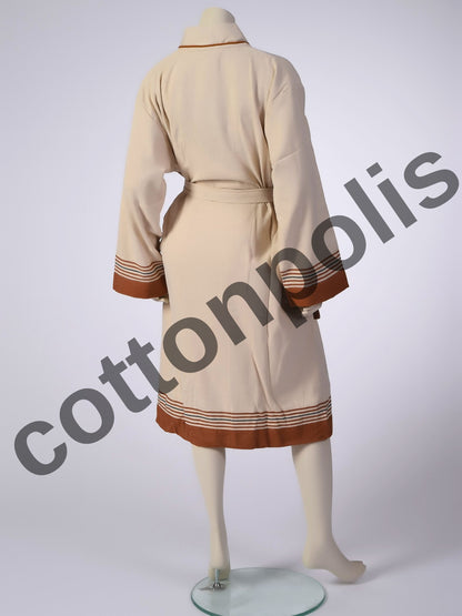 Wholesale Linen Robes Striped, Luxury Kimono Style Bathrobes by Cottonpolis