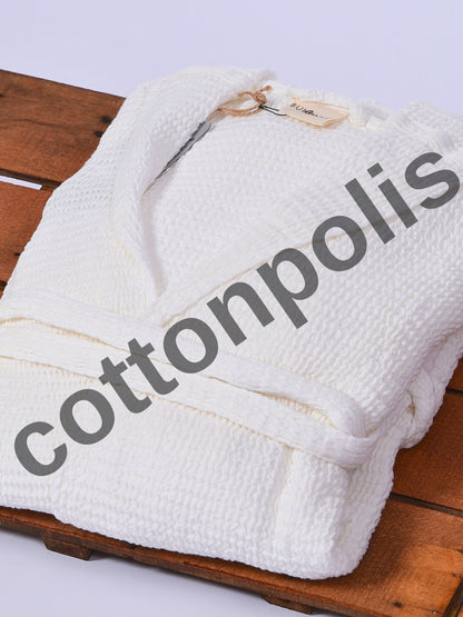 Wholesale Linen Waffle Robes with Hooded, Luxury Waffle Weave Bathrobes by Cottonpolis