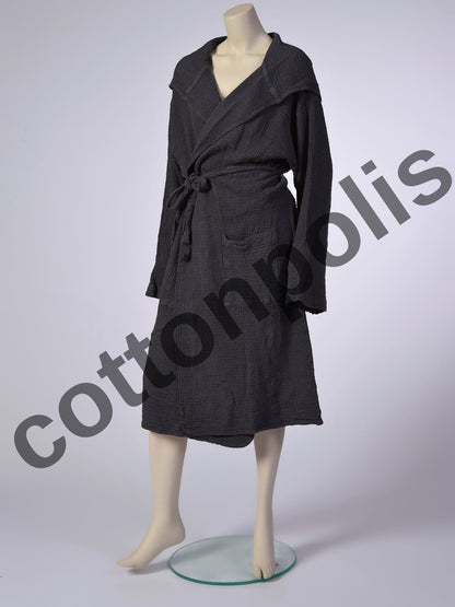 Wholesale Linen Waffle Robes with Hooded, Luxury Waffle Weave Bathrobes by Cottonpolis