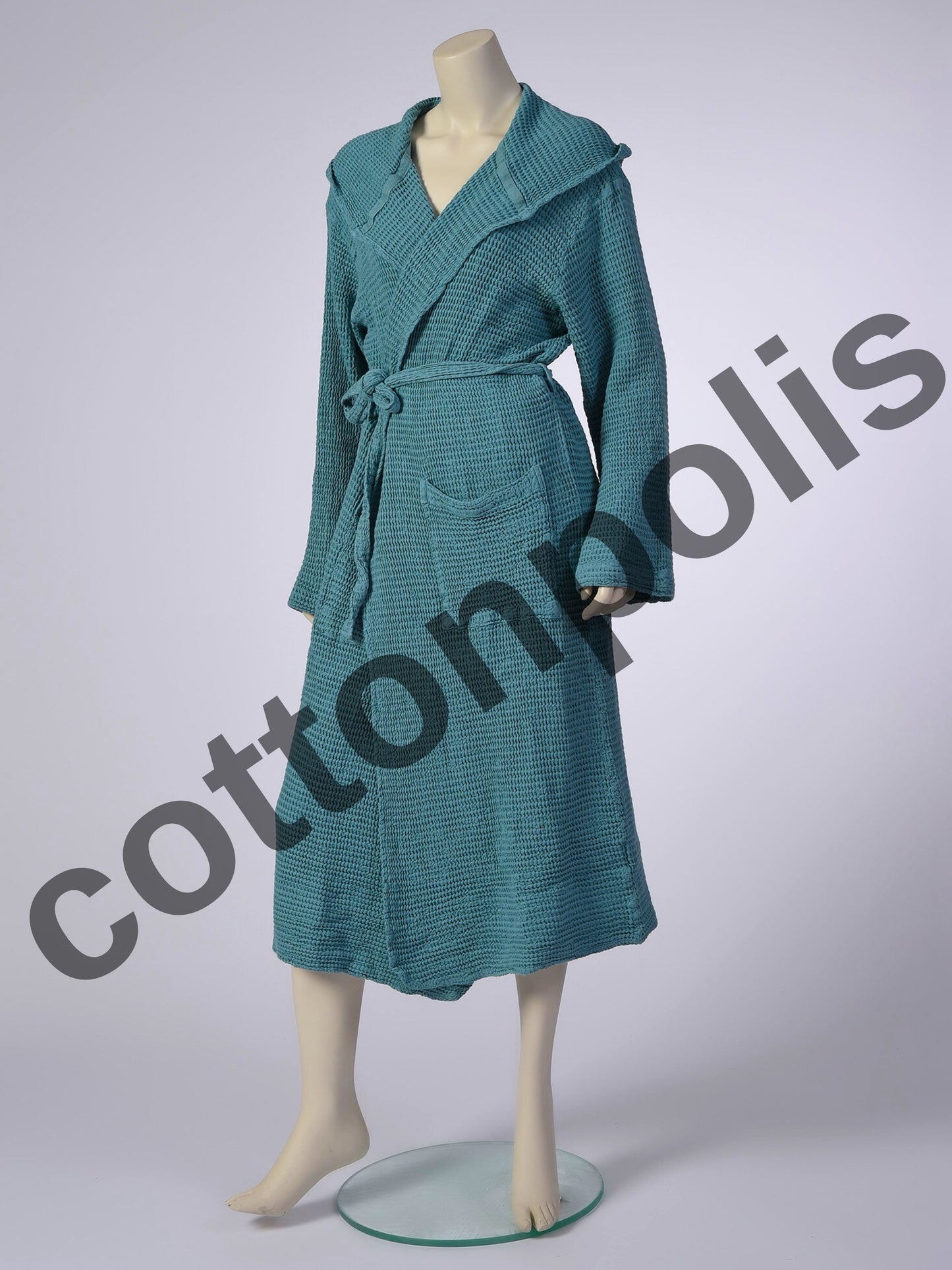 Wholesale Linen Waffle Robes with Hooded, Luxury Waffle Weave Bathrobes by Cottonpolis