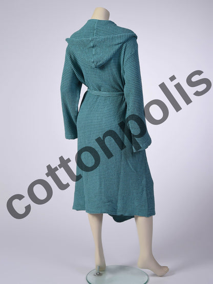 Wholesale Linen Waffle Robes with Hooded, Luxury Waffle Weave Bathrobes by Cottonpolis