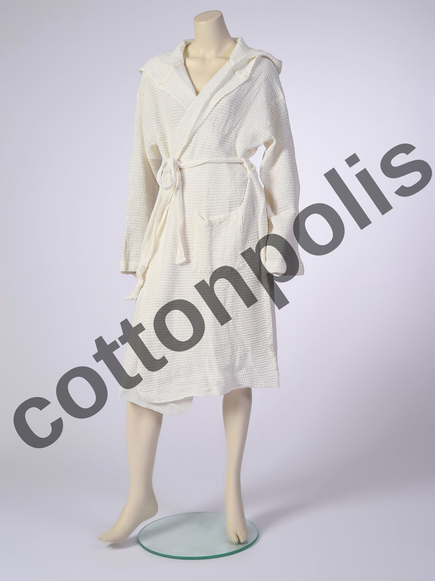 Wholesale Linen Waffle Robes with Hooded, Luxury Waffle Weave Bathrobes by Cottonpolis