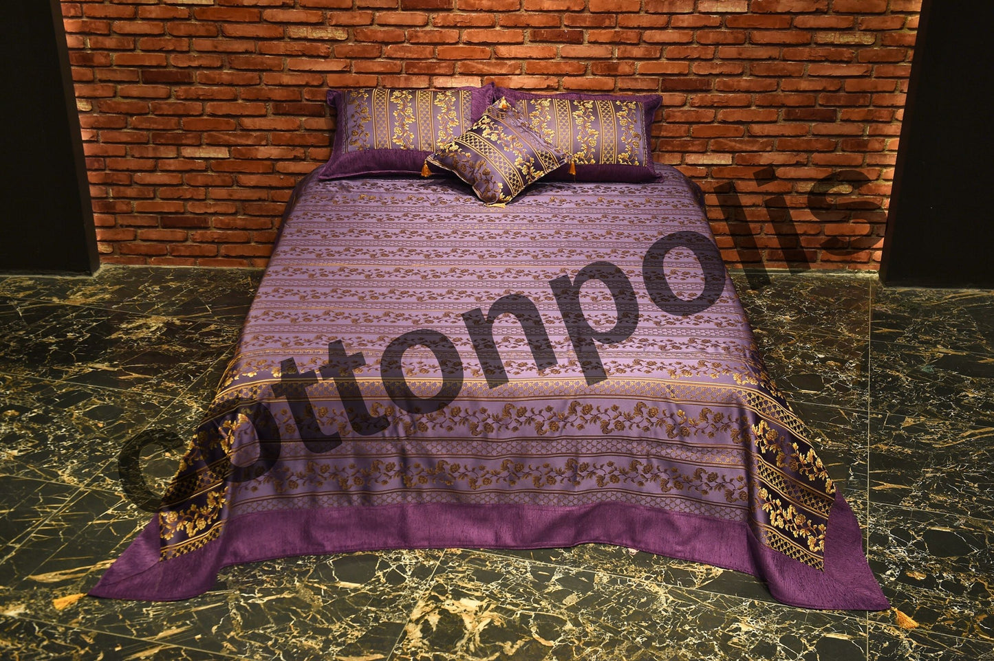 Wholesale Luxury Satin Bedspreads and Sets, 100% Cotton Traditional Design Turkish Blankets by Cottonpolis