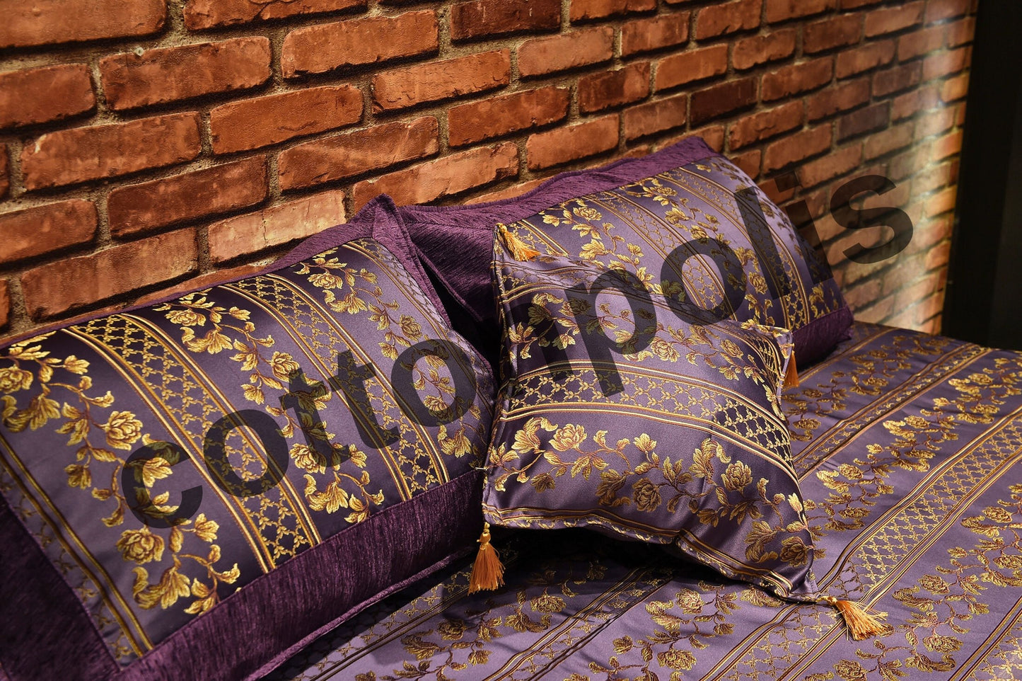 Wholesale Luxury Satin Bedspreads and Sets, 100% Cotton Traditional Design Turkish Blankets by Cottonpolis