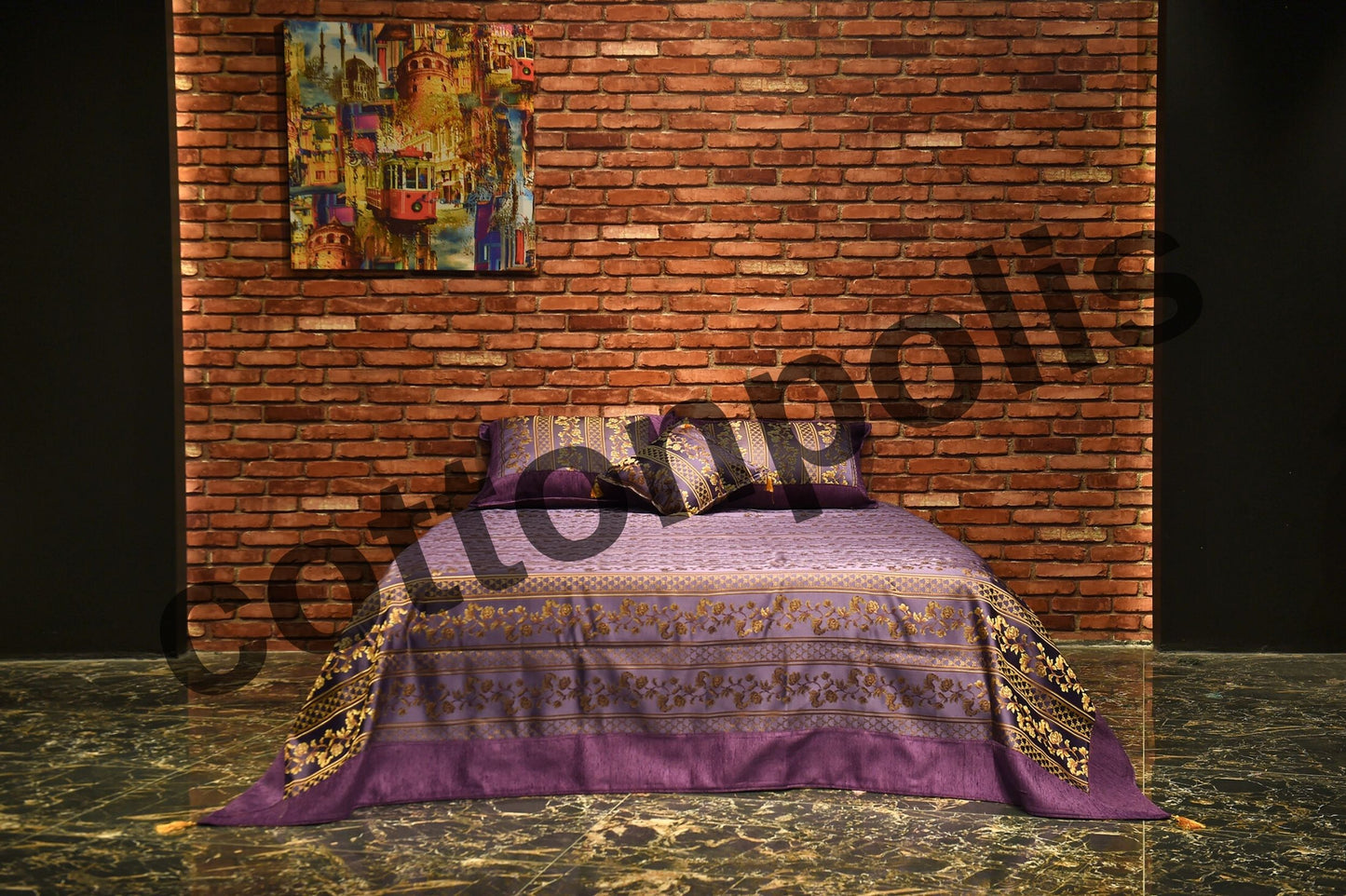 Wholesale Luxury Satin Bedspreads and Sets, 100% Cotton Traditional Design Turkish Blankets by Cottonpolis