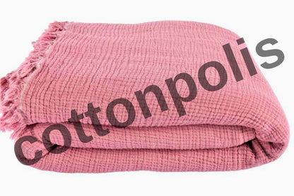 Wholesale Muslin Blankets for Bed Double-Sided 100% Turkish Cotton Gauze Throw Blankets by Cottonpolis