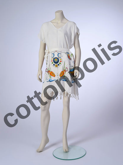 Wholesale Printed Bamboo Muslin Beach Dress and Pareo Wide Range of Patterns Available by Cottonpolis