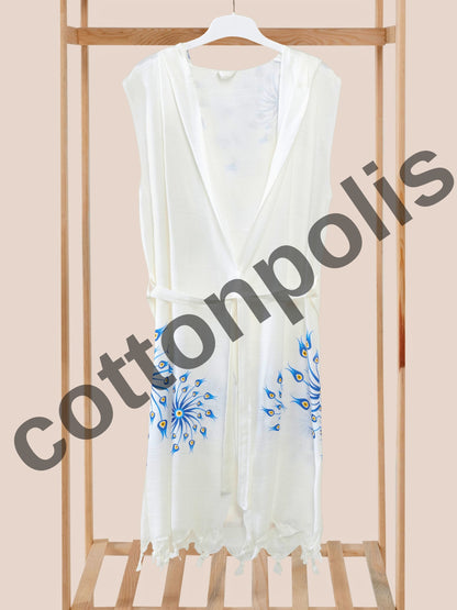 Wholesale Printed Bamboo Muslin Beach Dress and Pareo with Hooded Wide Range of Patterns Available by Cottonpolis