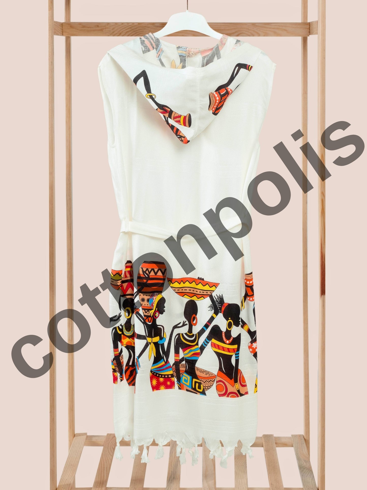 Wholesale Printed Bamboo Muslin Beach Dress and Pareo with Hooded Wide Range of Patterns Available by Cottonpolis