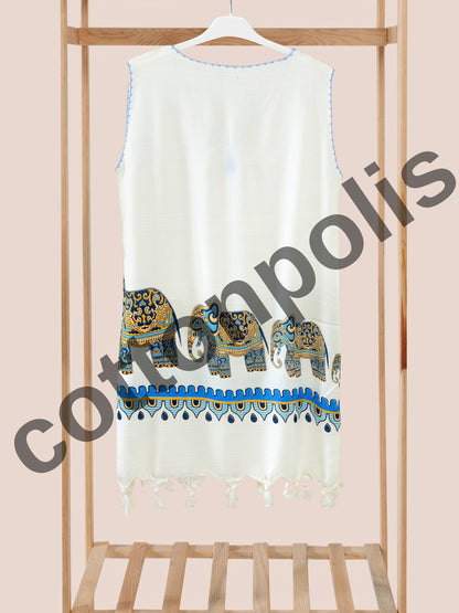 Wholesale Printed Bamboo Muslin Beach Dress and Pareo with Lace Wide Range of Patterns Available by Cottonpolis