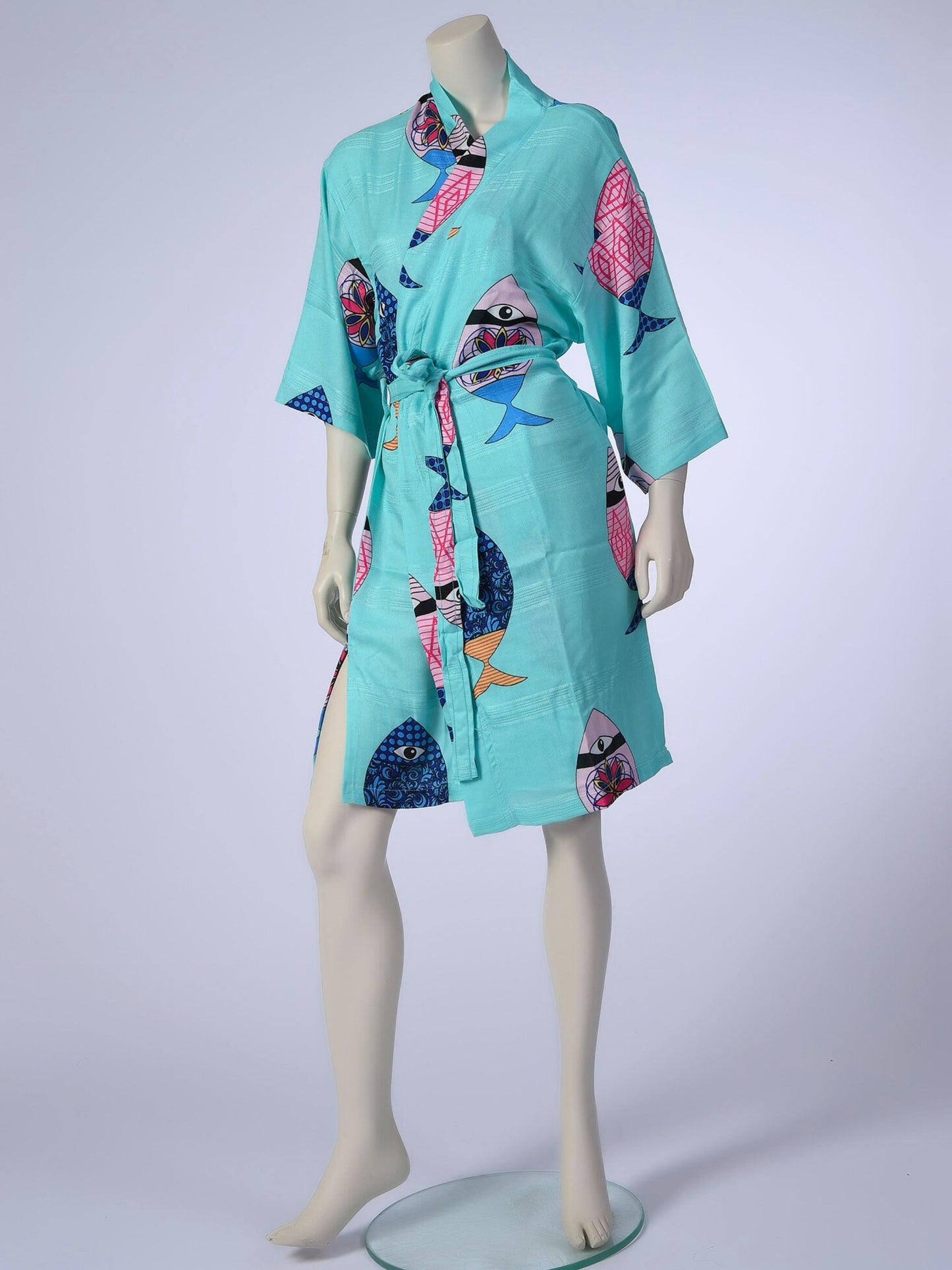 Wholesale Printed Bamboo Muslin Robe and Beach Dress Kimono Style Wide Range of Patterns Available by Cottonpolis