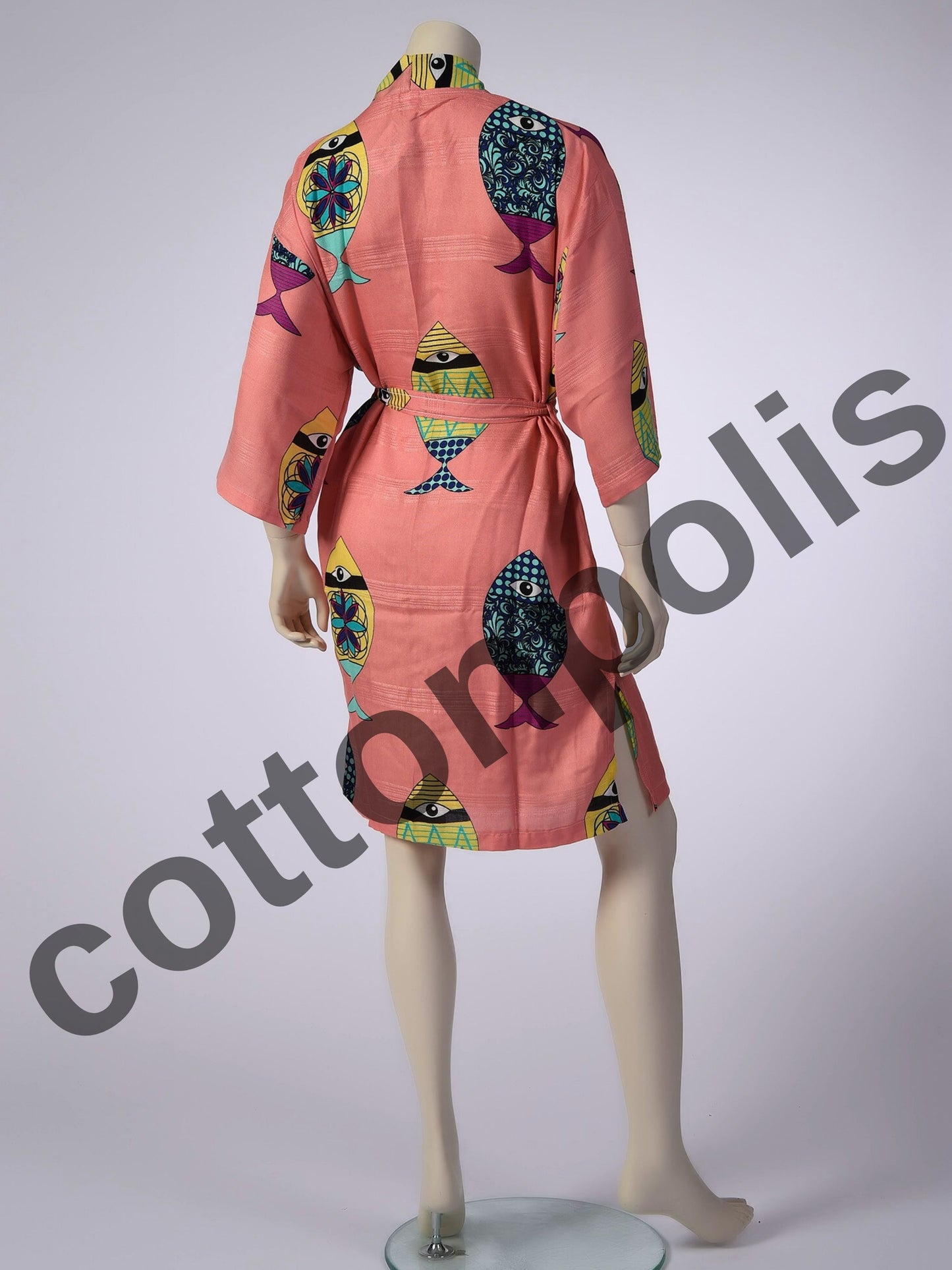 Wholesale Printed Bamboo Muslin Robe and Beach Dress Kimono Style Wide Range of Patterns Available by Cottonpolis