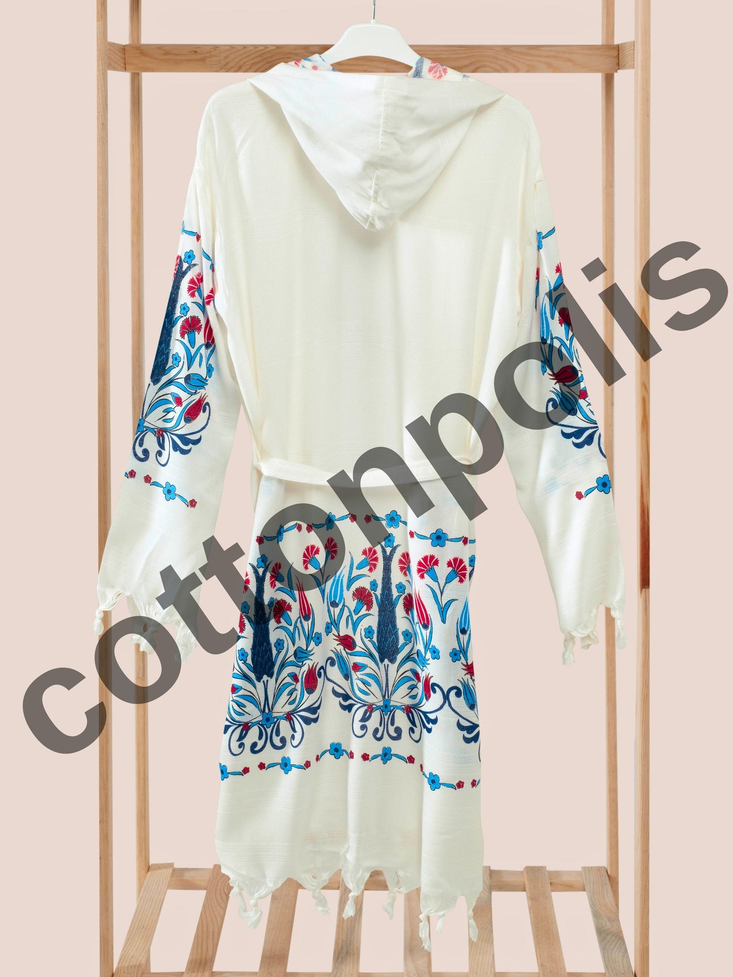 Wholesale Printed Bamboo Muslin Robe and Beach Dress with Hooded Wide Range of Patterns Available by Cottonpolis