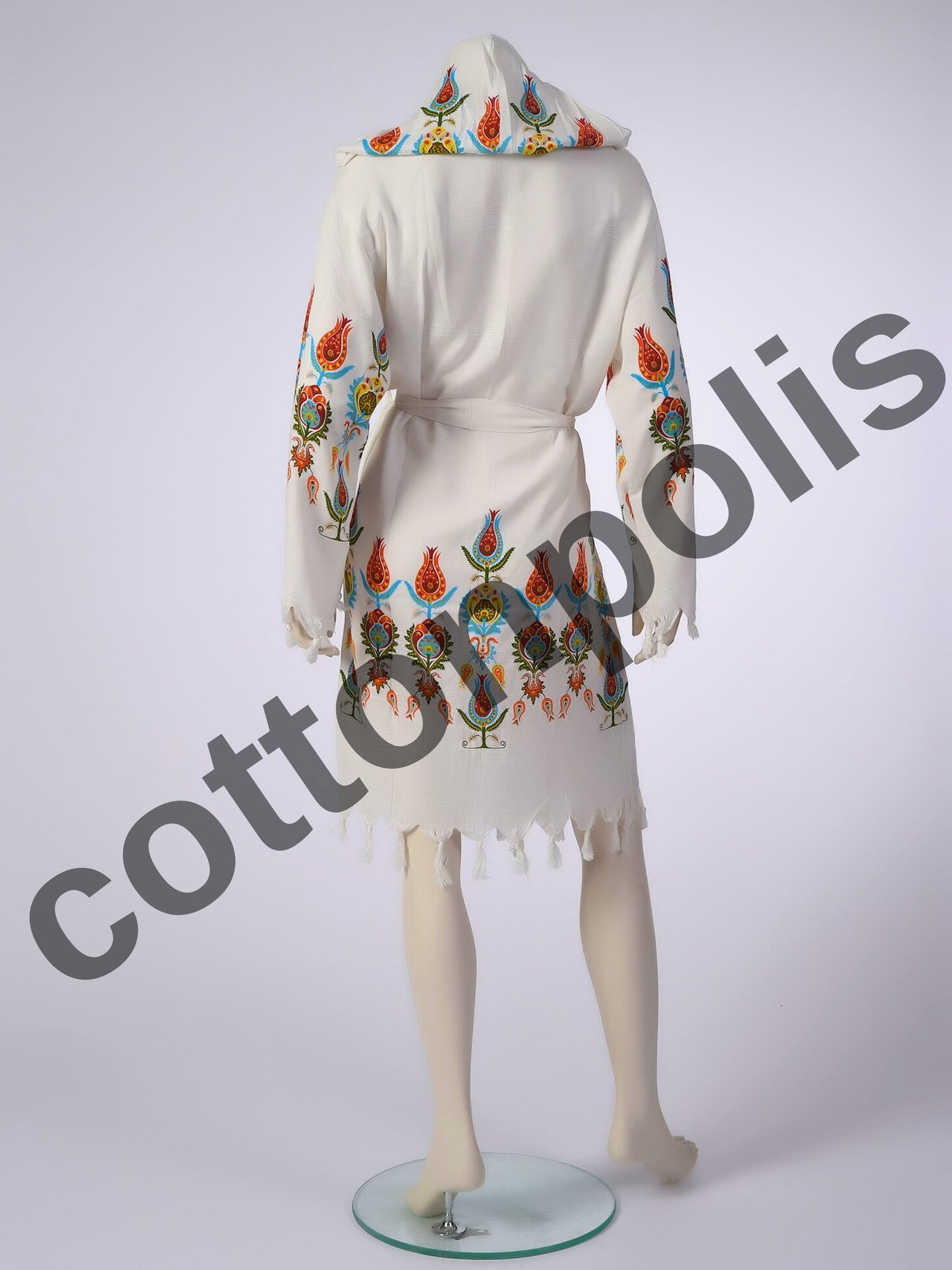 Wholesale Printed Bamboo Muslin Robe and Beach Dress with Hooded Wide Range of Patterns Available by Cottonpolis