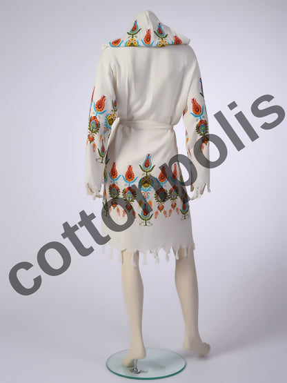 Wholesale Printed Bamboo Muslin Robe and Beach Dress with Hooded Wide Range of Patterns Available by Cottonpolis