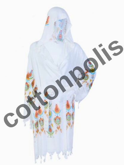 Wholesale Printed Bamboo Muslin Robe and Beach Dress with Hooded Wide Range of Patterns Available by Cottonpolis