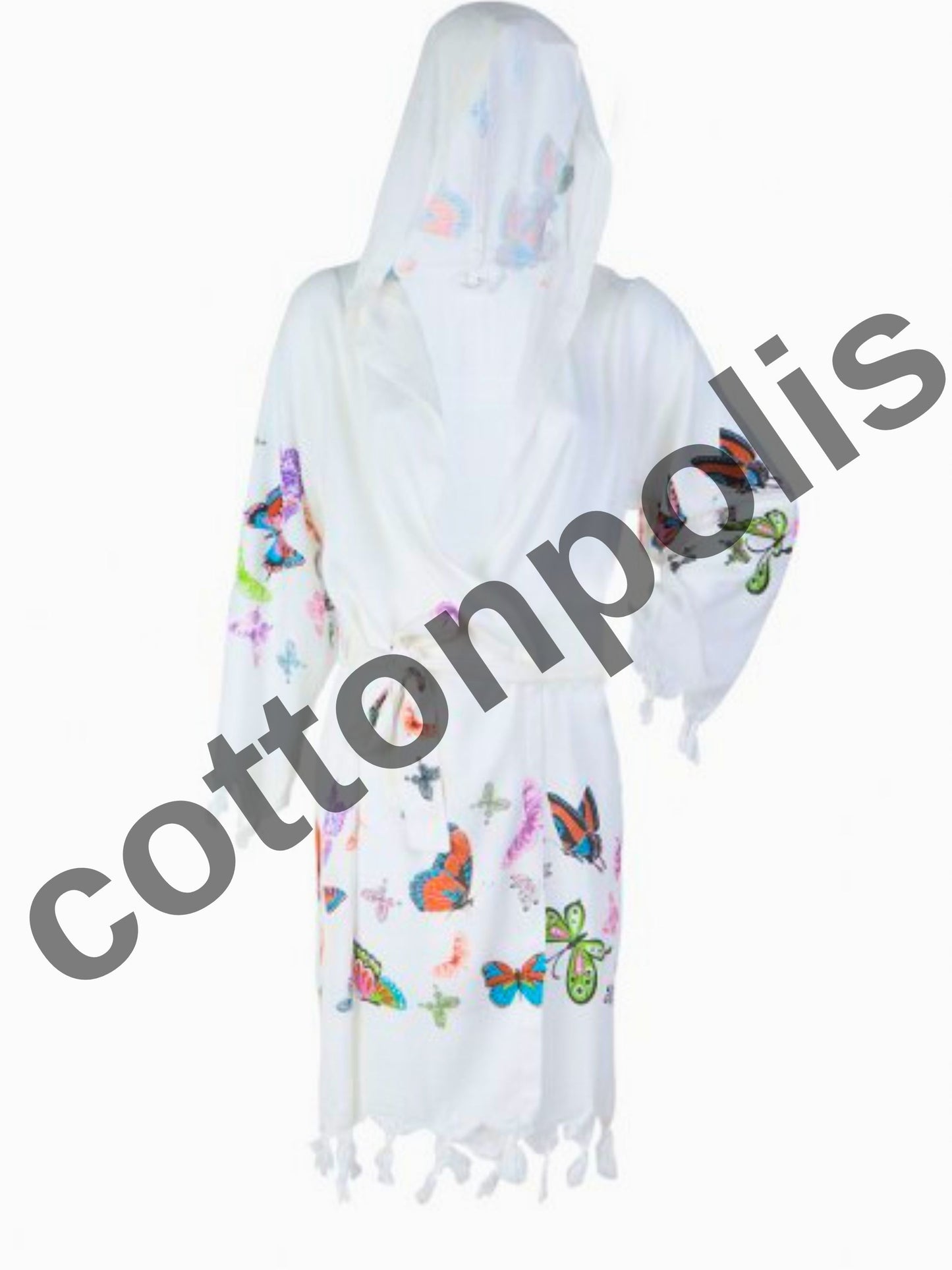 Wholesale Printed Bamboo Muslin Robe and Beach Dress with Hooded Wide Range of Patterns Available by Cottonpolis