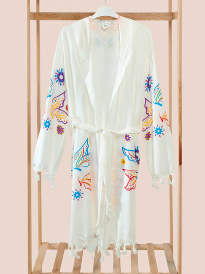 Wholesale Printed Bamboo Muslin Robe and Beach Dress with Hooded Wide Range of Patterns Available by Cottonpolis