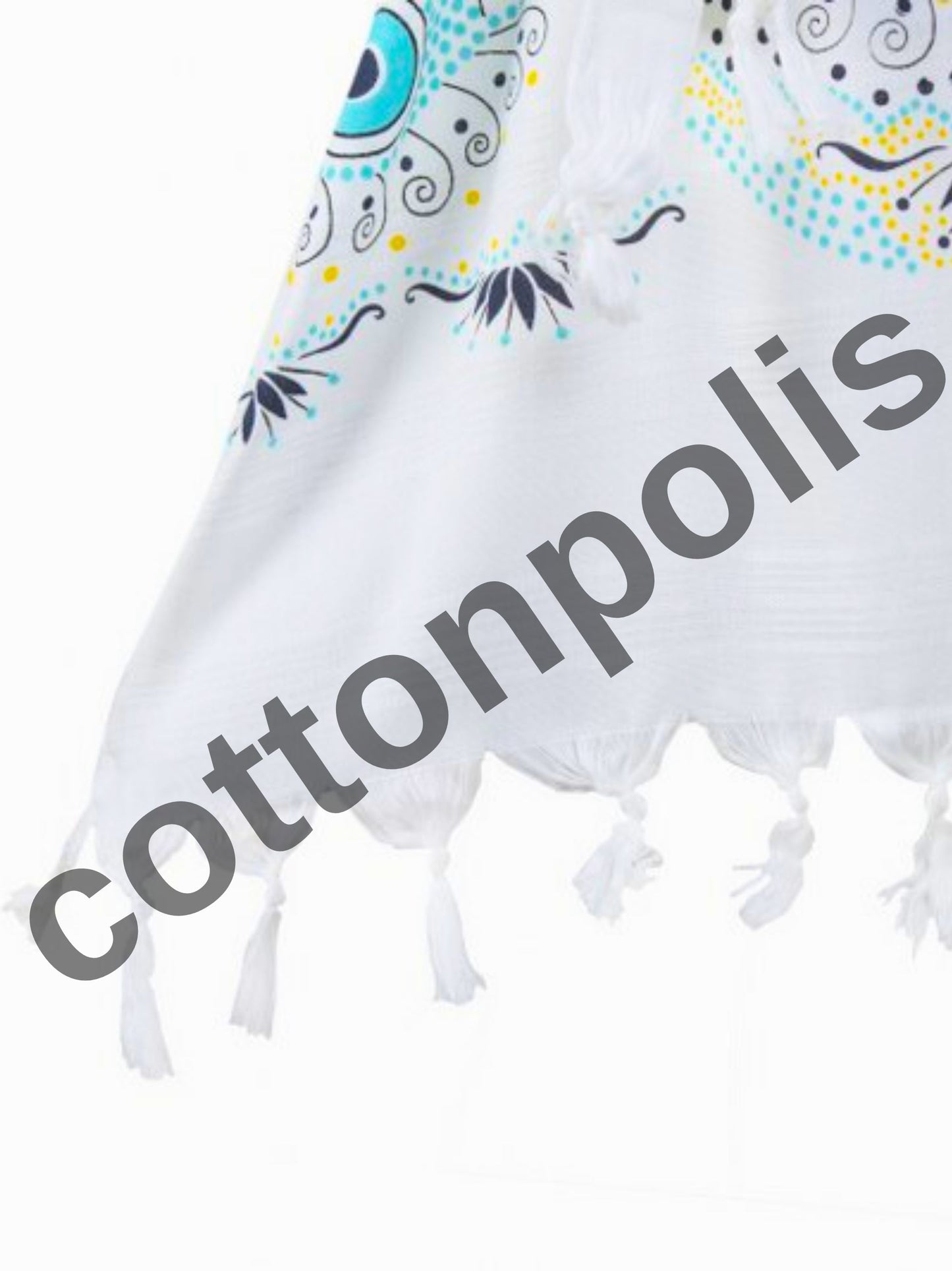 Wholesale Printed Bamboo Muslin Robe and Beach Dress with Hooded Wide Range of Patterns Available by Cottonpolis