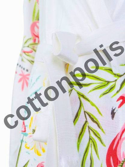 Wholesale Printed Bamboo Muslin Robe and Beach Dress with Hooded Wide Range of Patterns Available by Cottonpolis