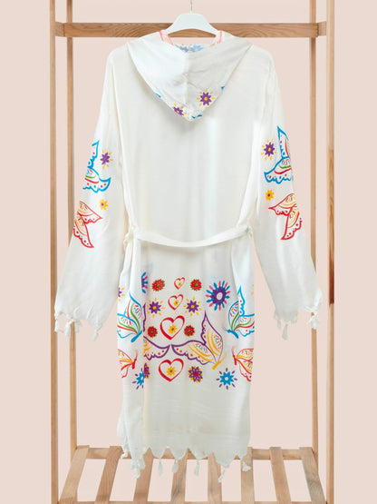 Wholesale Printed Bamboo Muslin Robe and Beach Dress with Hooded Wide Range of Patterns Available by Cottonpolis