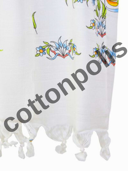 Wholesale Printed Bamboo Muslin Robe and Beach Dress with Hooded Wide Range of Patterns Available by Cottonpolis