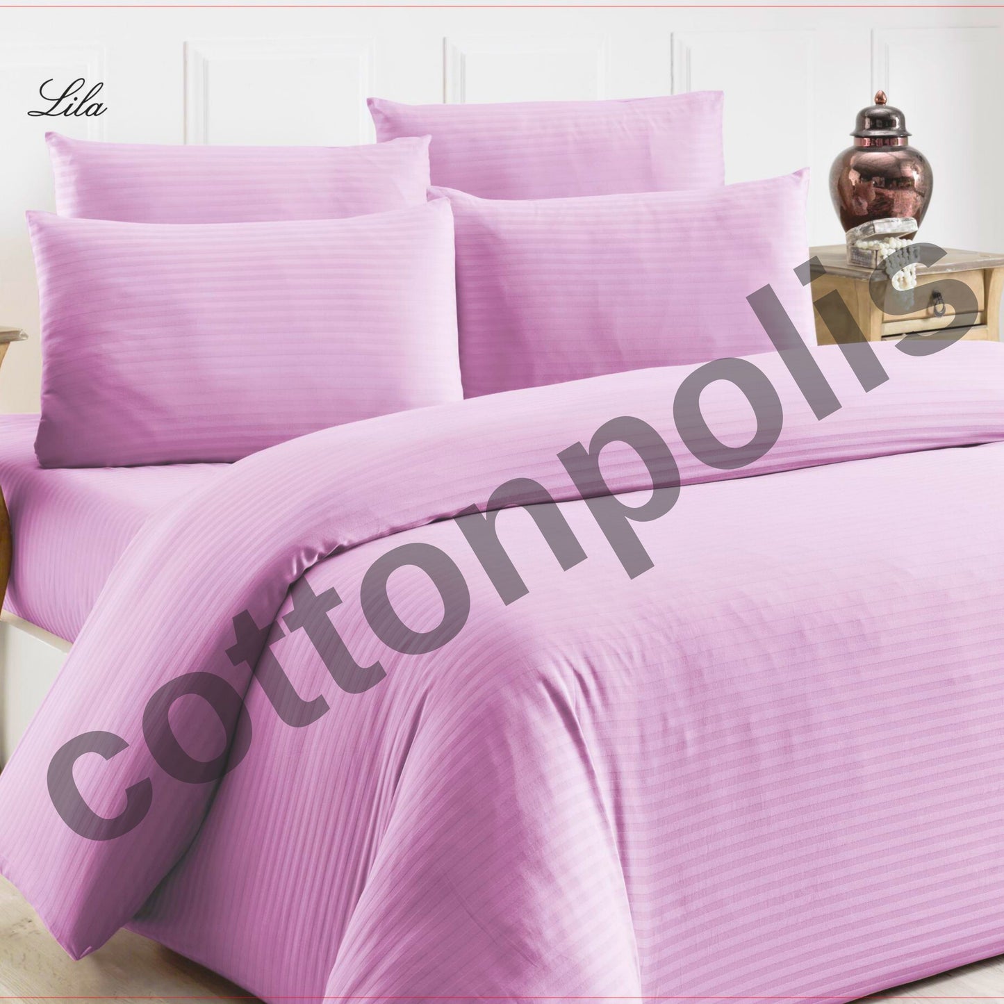 Wholesale Satin Striped Duvet Cover and Sets, Organic 100% Turkish Cotton Bedding Sets by Cottonpolis