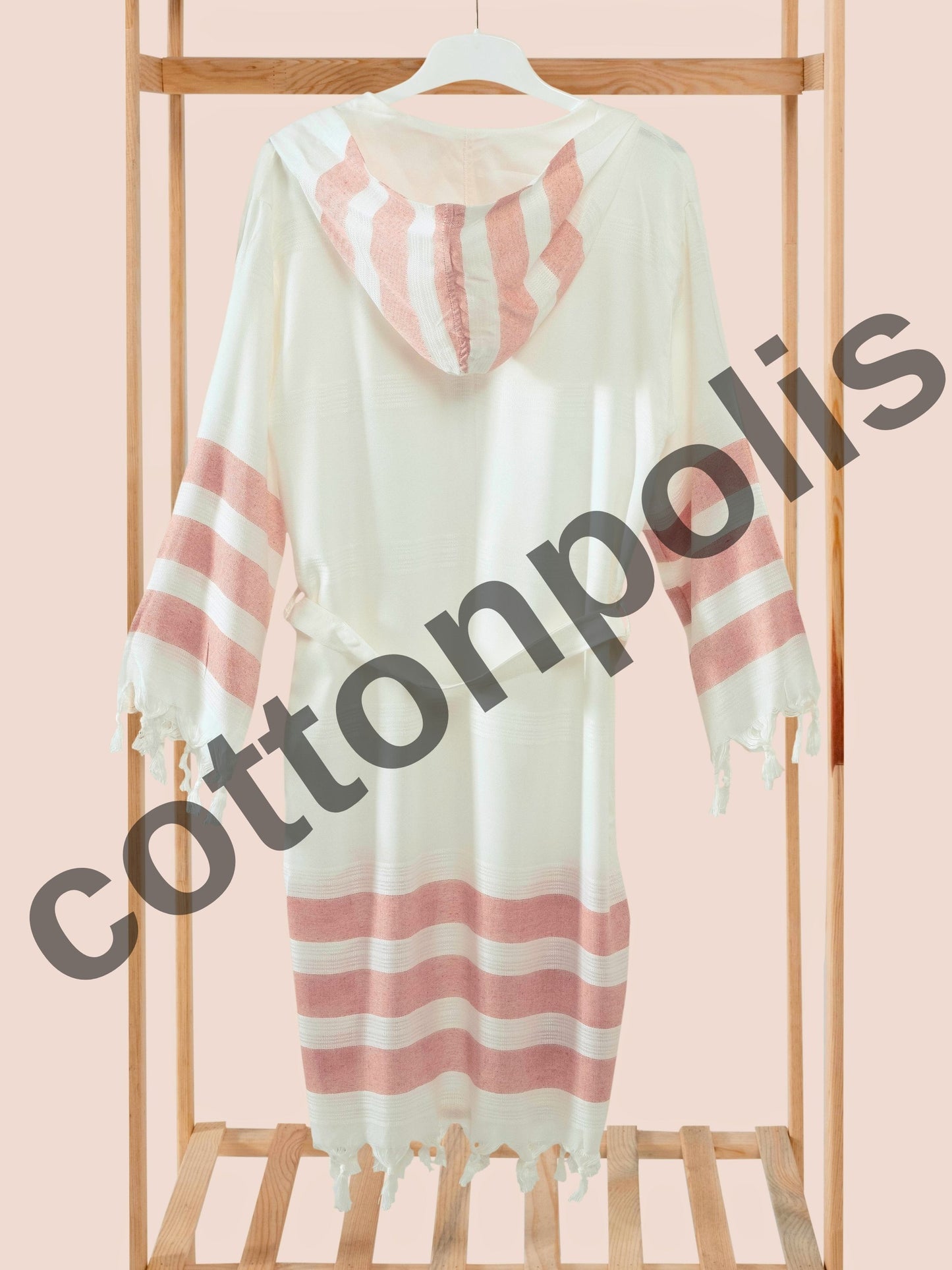 Wholesale Striped Bamboo Muslin Robes and Beach Dress with Hooded by Cottonpolis