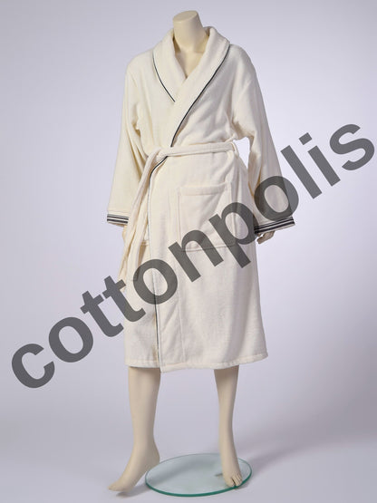 Wholesale Terry Cloth Robes Velvet Solid Color, Luxury Shawl Collar Bathrobes by Cottonpolis