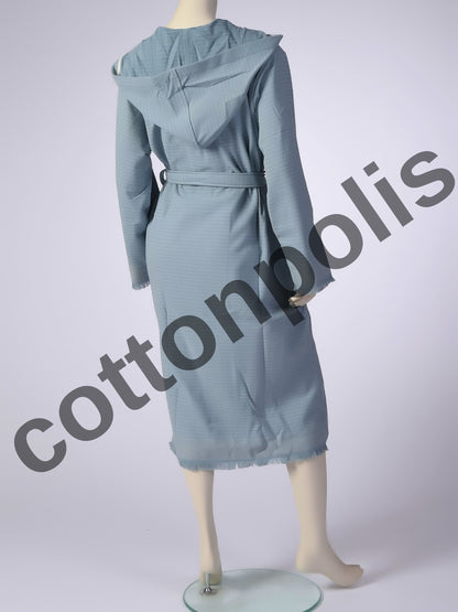 Wholesale Terry Cloth Velvet Robes with Hooded Striped, Luxury 100% Turkish Cotton Bathrobes by Cottonpolis