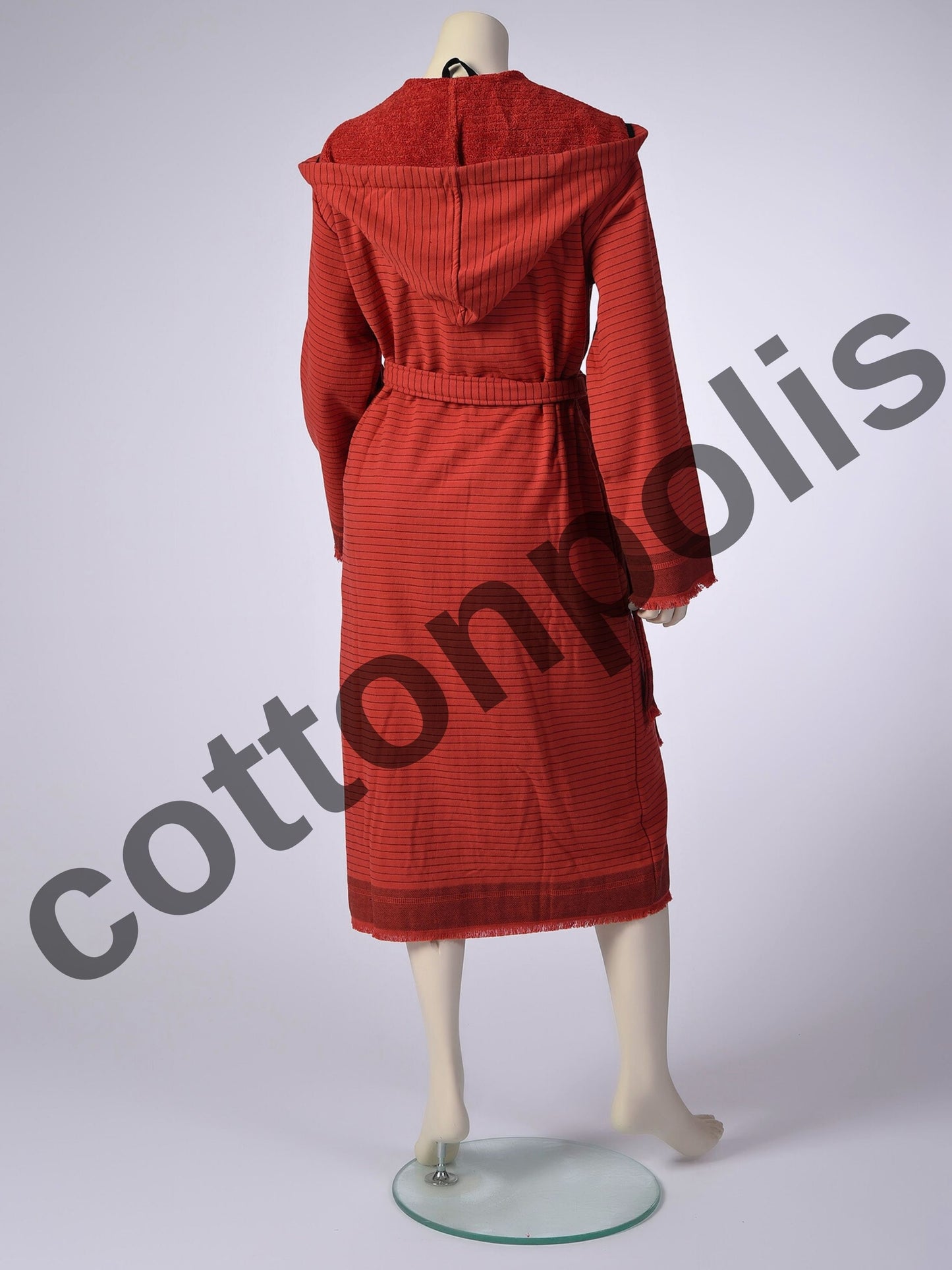 Wholesale Terry Cloth Velvet Robes with Hooded Striped, Luxury 100% Turkish Cotton Bathrobes by Cottonpolis