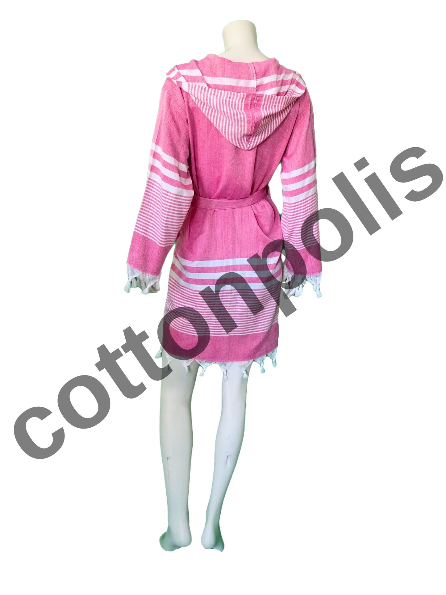 Wholesale Traditional Turkish Robe Peshtemal with Hooded 100% Cotton Beachwear by Cottonopolis