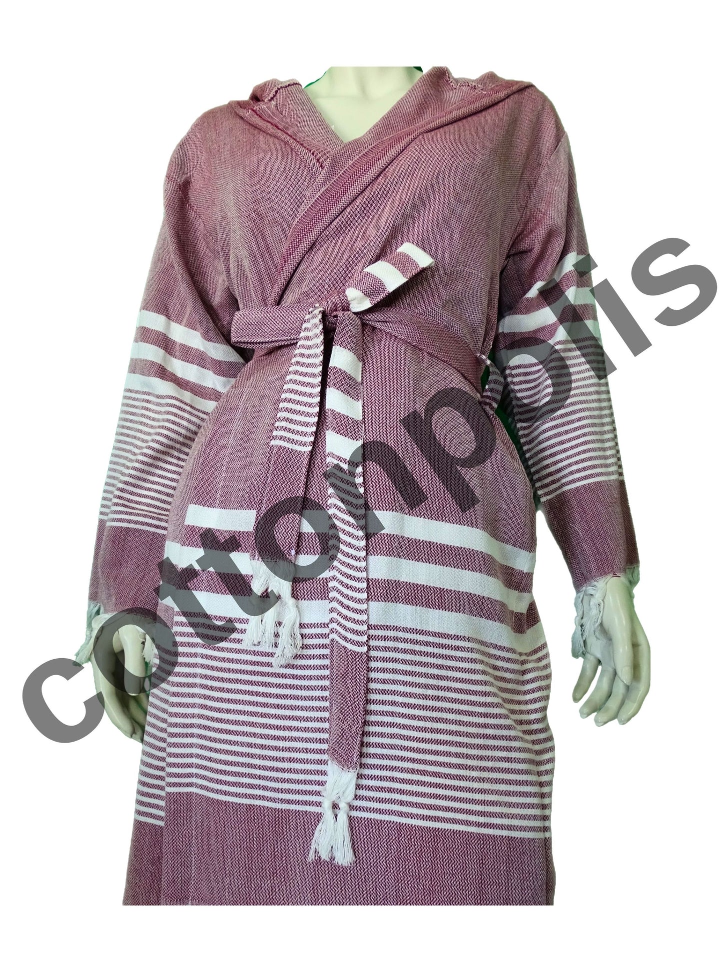 Wholesale Traditional Turkish Robe Peshtemal with Hooded 100% Cotton Beachwear by Cottonopolis