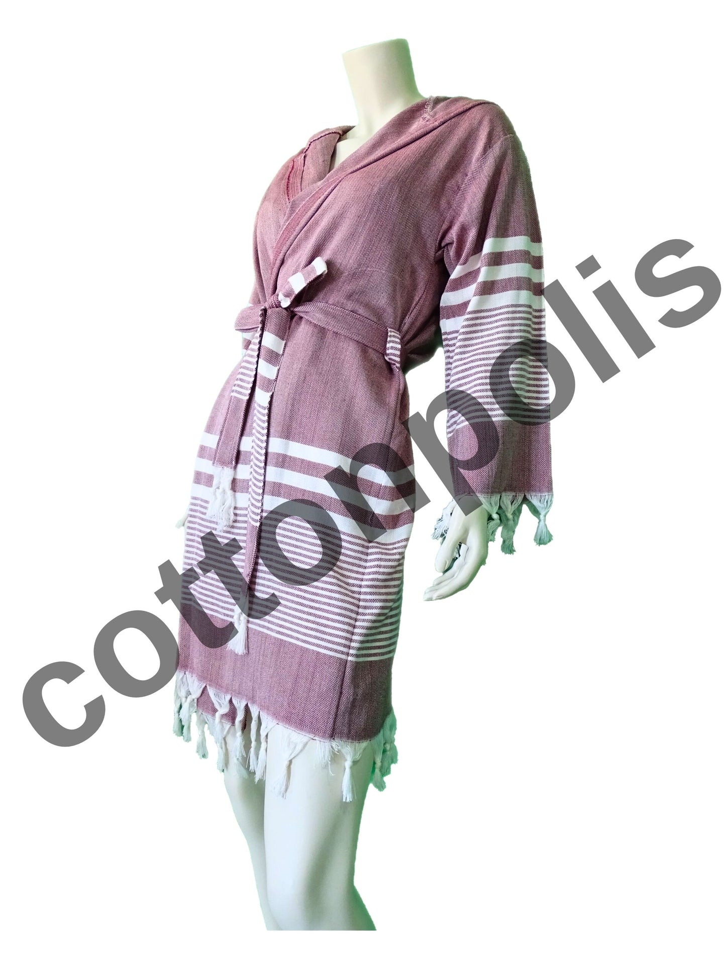 Wholesale Traditional Turkish Robe Peshtemal with Hooded 100% Cotton Beachwear by Cottonopolis