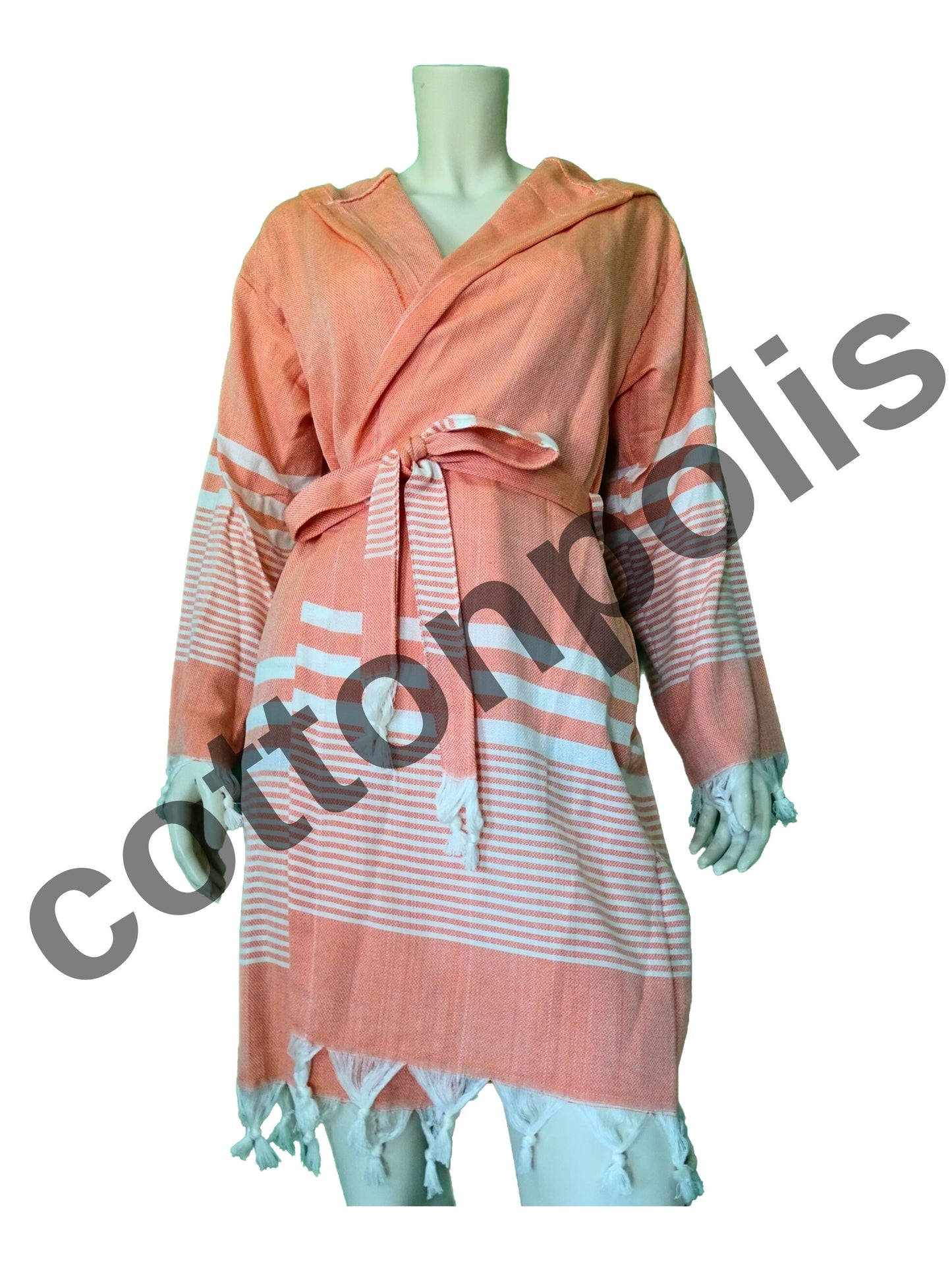 Wholesale Traditional Turkish Robe Peshtemal with Hooded 100% Cotton Beachwear by Cottonopolis