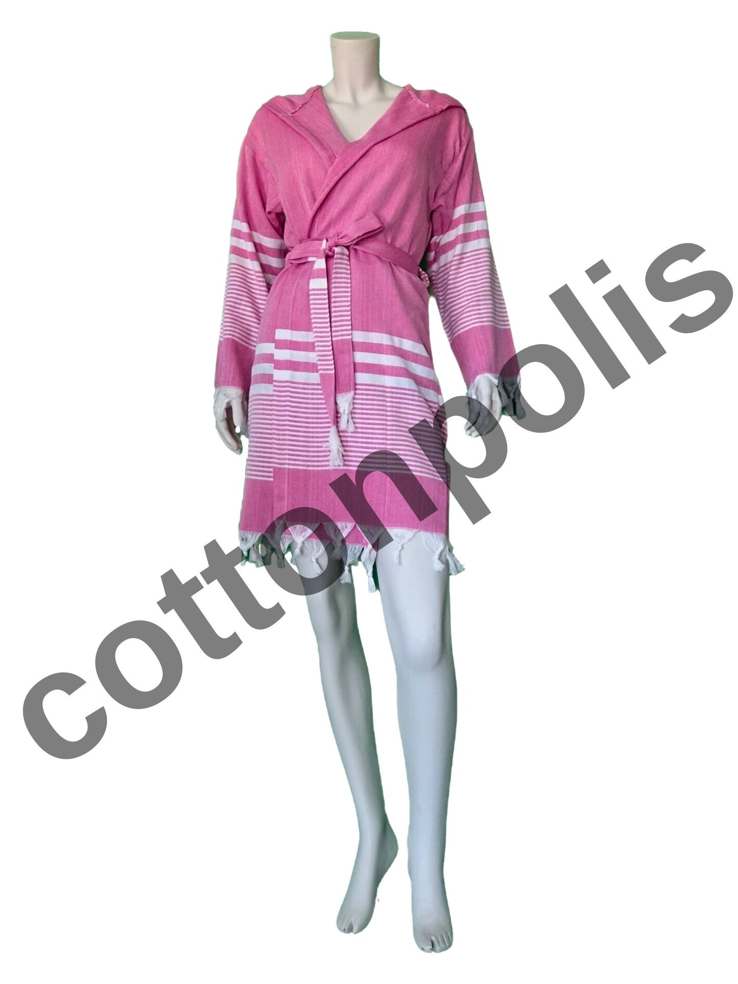 Wholesale Traditional Turkish Robe Peshtemal with Hooded 100% Cotton Beachwear by Cottonopolis