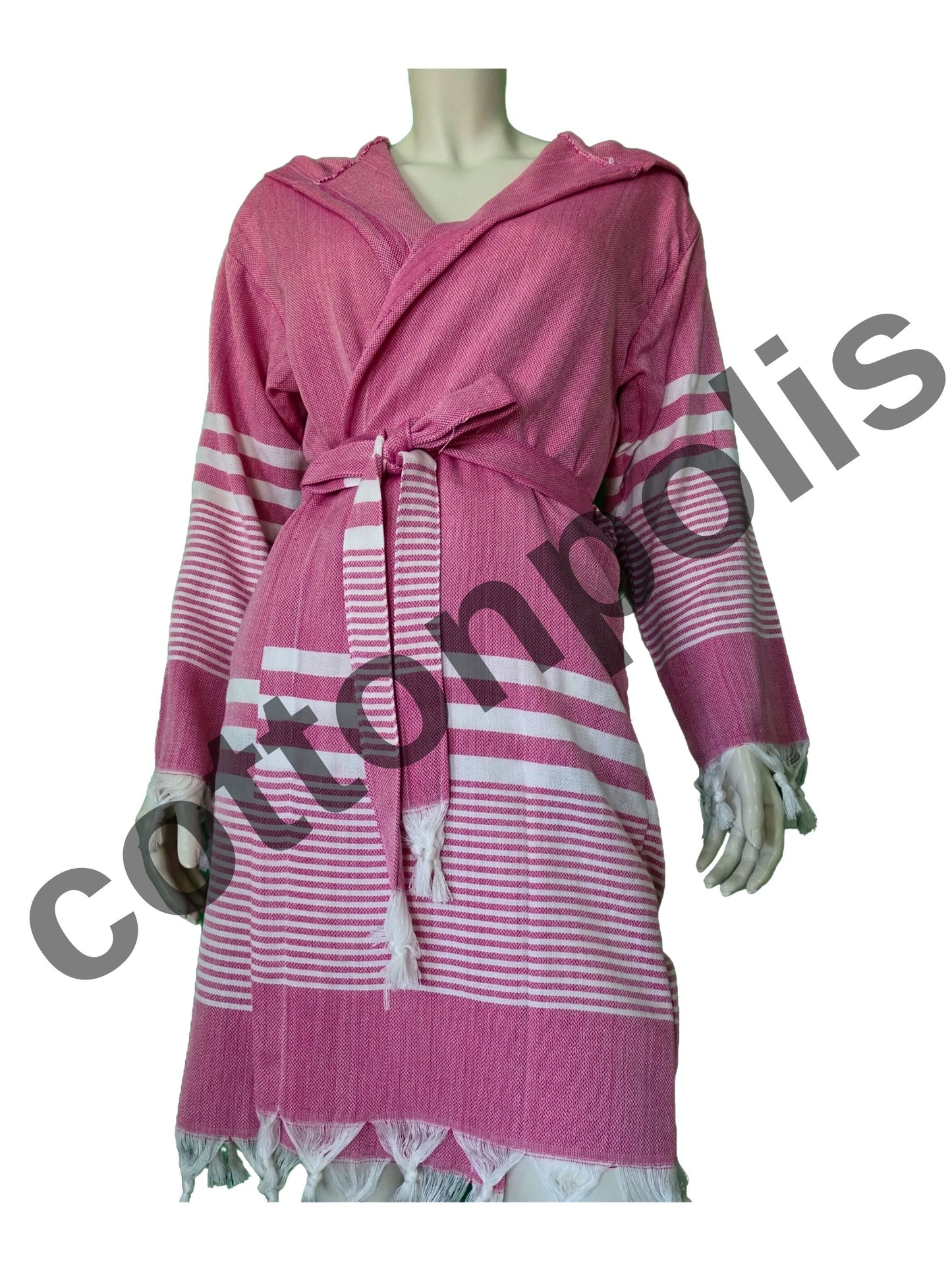 Wholesale Traditional Turkish Robe Peshtemal with Hooded 100% Cotton Beachwear by Cottonopolis