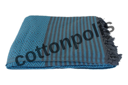 Wholesale Turkish Blankets Diamond Striped Bedspreads 100% Cotton by Cottonpolis