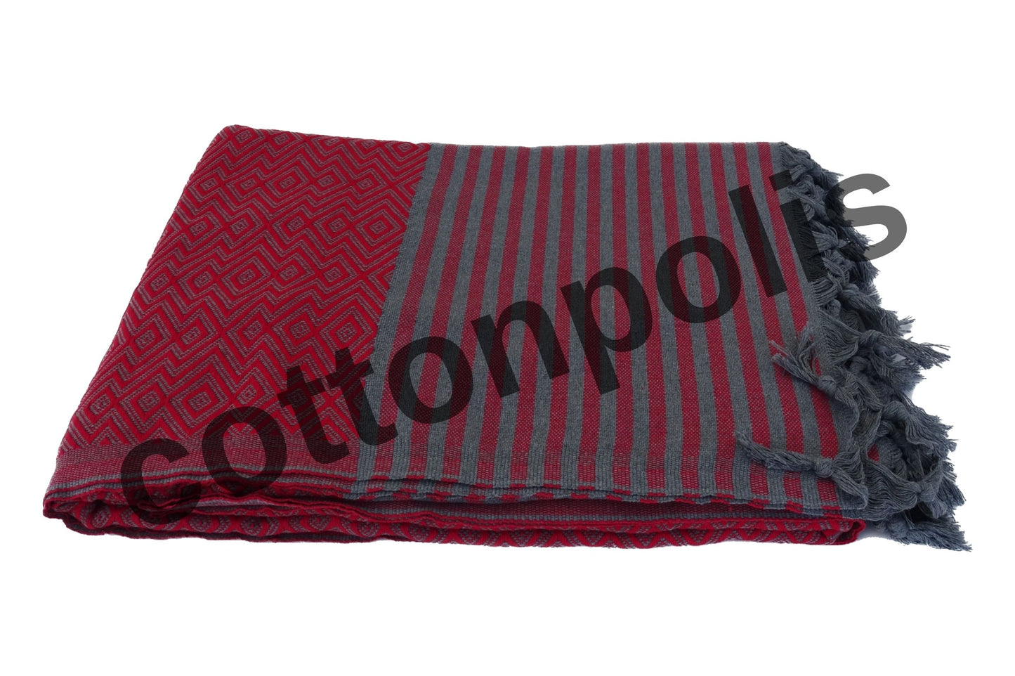 Wholesale Turkish Blankets Diamond Striped Bedspreads 100% Cotton by Cottonpolis