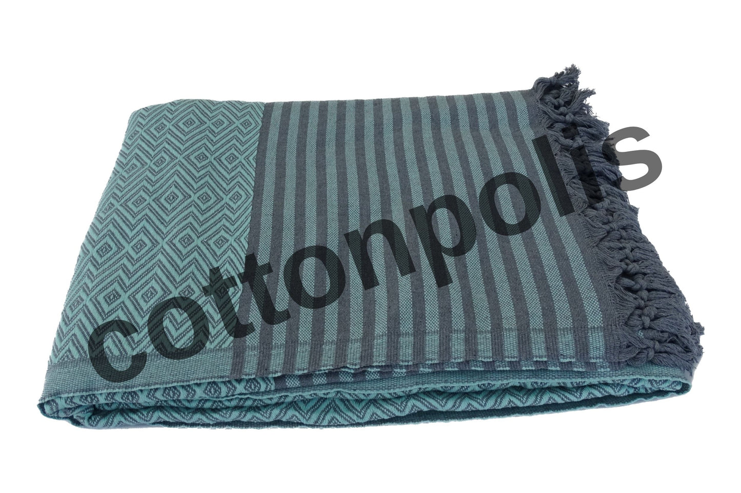 Wholesale Turkish Blankets Diamond Striped Bedspreads 100% Cotton by Cottonpolis