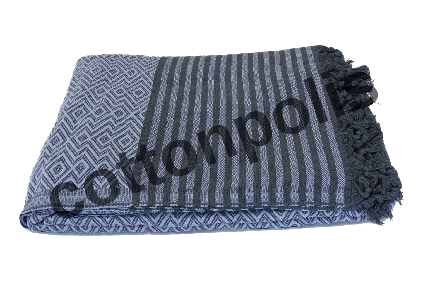 Wholesale Turkish Blankets Diamond Striped Bedspreads 100% Cotton by Cottonpolis