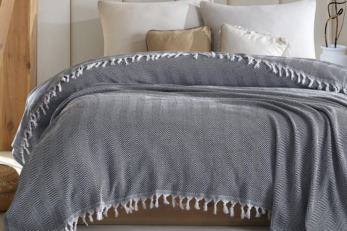 Wholesale Turkish Blankets Herringbone Bedspreads 100% Cotton by Cottonpolis