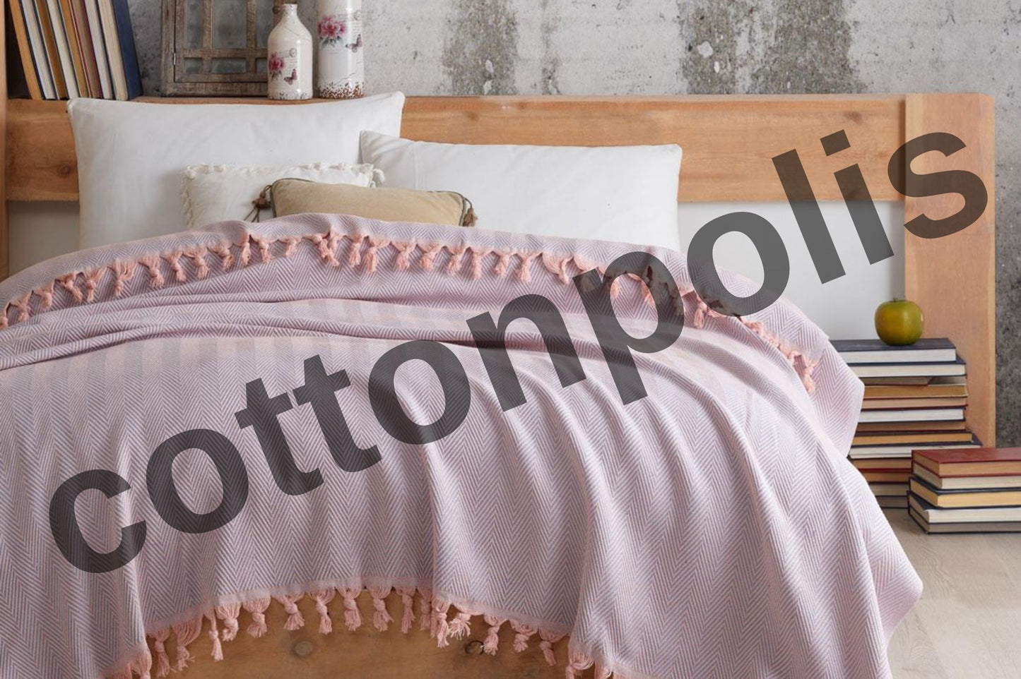 Wholesale Turkish Blankets Herringbone Bedspreads 100% Cotton by Cottonpolis