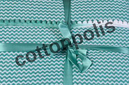 Wholesale Turkish Blankets Zigzag with Pompom Bedspreads 100% Cotton by Cottonpolis