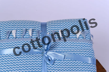 Wholesale Turkish Blankets Zigzag with Pompom Bedspreads 100% Cotton by Cottonpolis