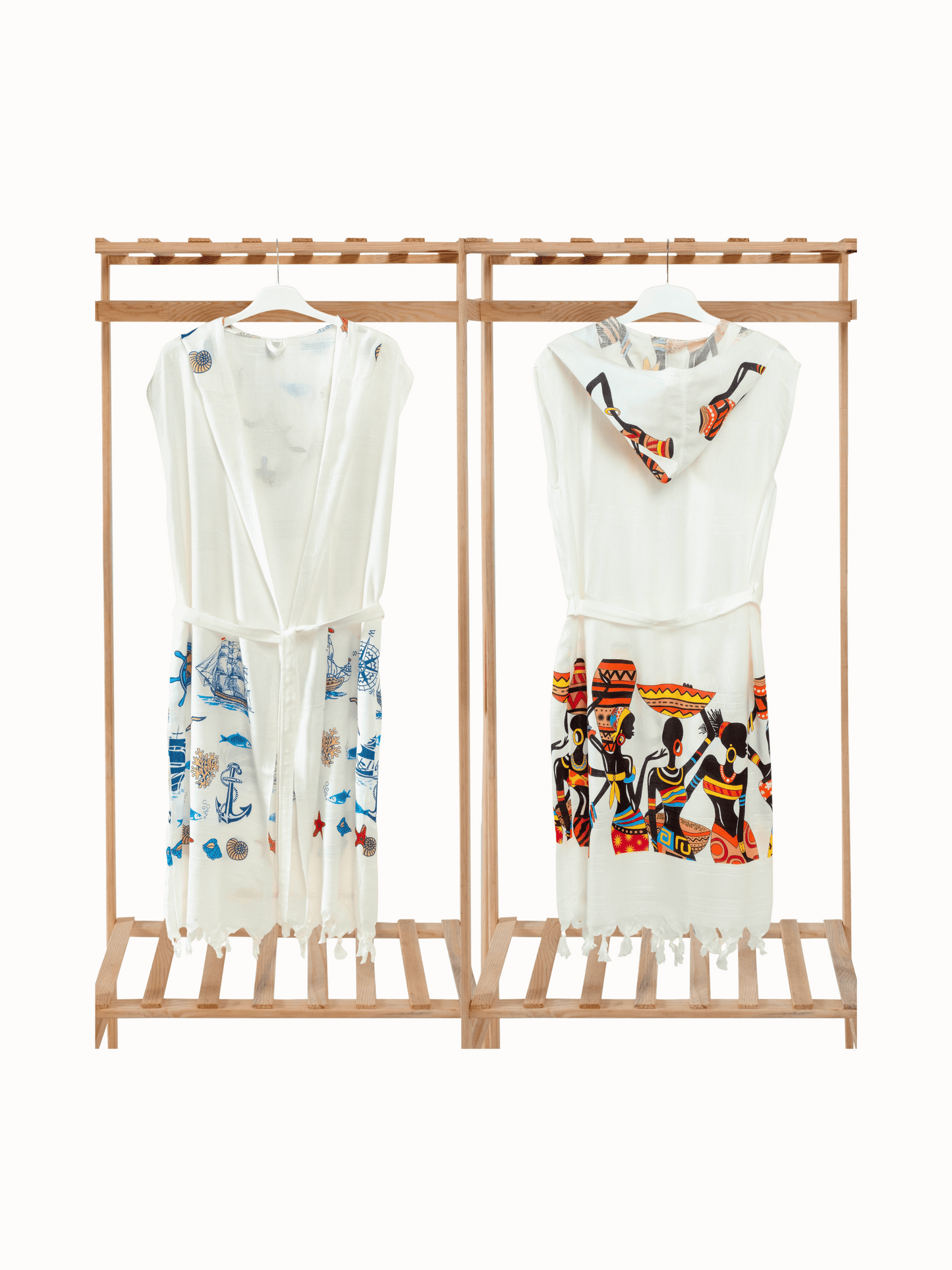 Wholesale Printed Bamboo Muslin Beach Dress and Pareo with Hooded Wide Range of Patterns Available by Cottonpolis